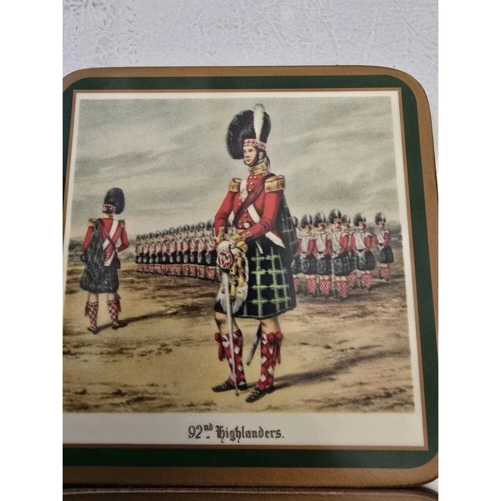 Pimpernel Scottish Uniforms Coasters | Scottish Uniforms | Vintage - Set Of 6